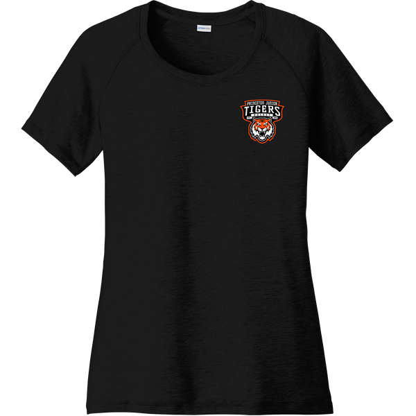 Princeton Jr. Tigers Ladies PosiCharge Tri-Blend Wicking Scoop Neck Raglan Tee