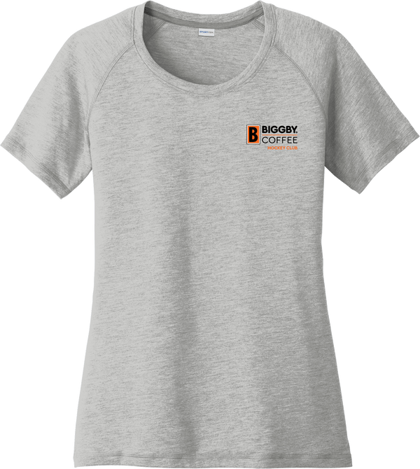 Biggby Coffee Hockey Club Ladies PosiCharge Tri-Blend Wicking Scoop Neck Raglan Tee