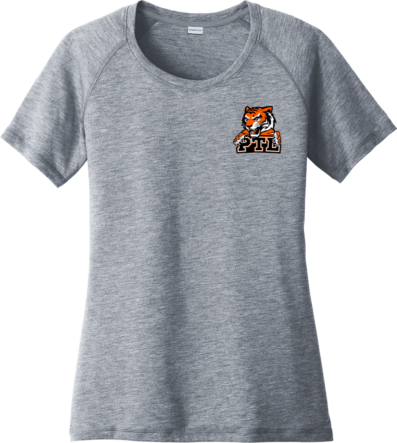 Princeton Tiger Lilies Ladies PosiCharge Tri-Blend Wicking Scoop Neck Raglan Tee