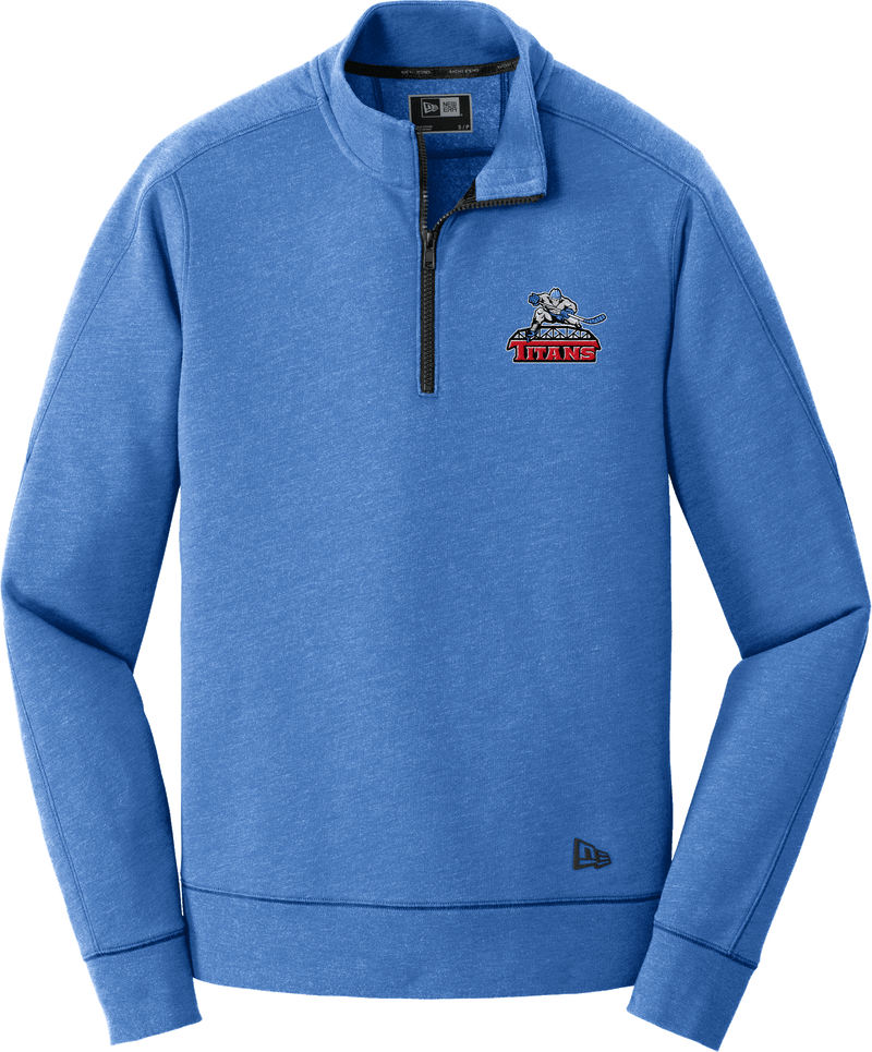 NJ Titans New Era Tri-Blend Fleece 1/4-Zip Pullover