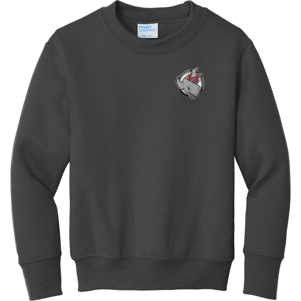 CT Whalers Tier 2 Youth Core Fleece Crewneck Sweatshirt